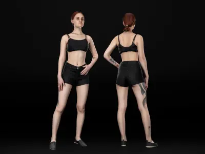 Woman sport 46 Low-poly 3D model