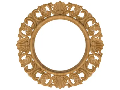 Carved picture frame STL 3D model 75