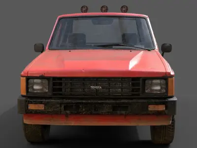 Toyota Hilux 1983-1988 pickup Game Ready Low-poly 3D model