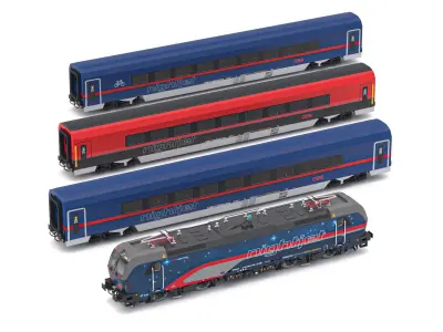 Passenger Train OBB Nightjet Collection 1 3D model