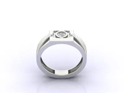 Print Ready STL 3DM  Gents Rings Diamond Men Ring  3D print model 127
