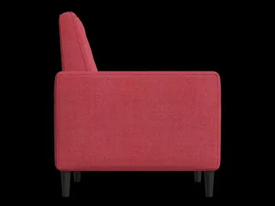 Red Mid Century Modern Recliner 3D model