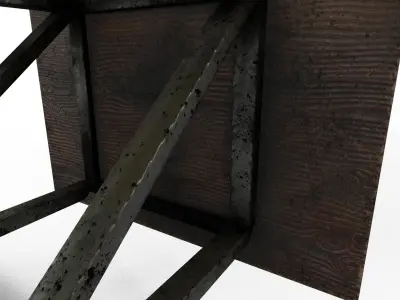 Dirty basketball hoop Low-poly 3D model