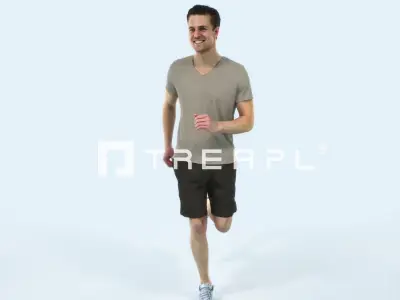 Virtue 02F Running Jogging Football Sports Man Low-poly 3D model