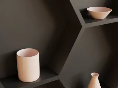 Vase Collection Low-poly 3D model