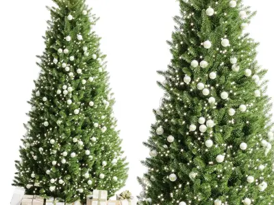 Christmas Tree and Decoration 03 Low-poly 3D model