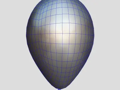 Balloon 5 thank you Low-poly 3D model