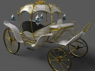 Cinderella Pumpkin Carriage Low-poly 3D model