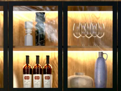 Wardrobe with decor and alcohol 2 3D model