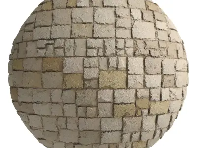 Ston Wall Material 8- By 3 color Pbr By Sbsar 4k Texture