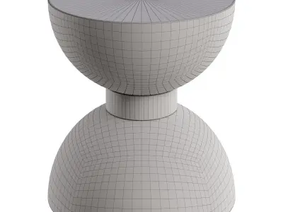 Side Table White Iron 33 x 33 x 35 cm 3D model