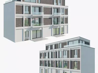 Modern Apartment Building 1 3D model