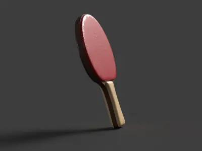 Chinese table tennis racket   Low-poly 3D model