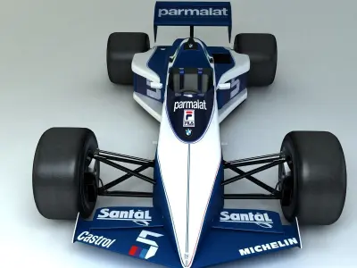 1983 Formula 1 Brabham BT52B Low-poly 3D model