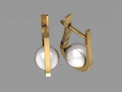 pearl drop earrings 3D print model