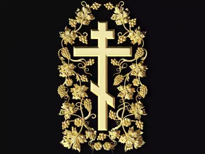 dekor gold cross 3D model