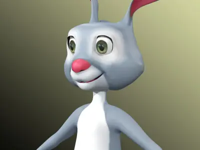 Cartoon Rabbit Low-poly 3D model