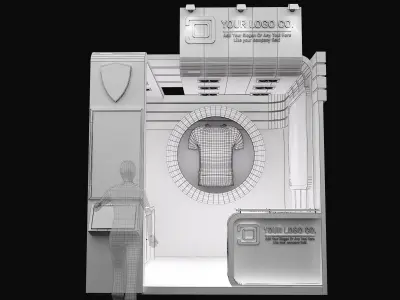  Booth Exhibition Stand a617a  3D model