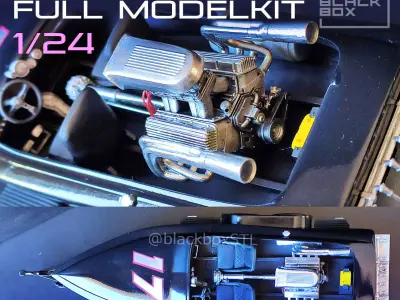 VINTAGE DRAG BOAT FULL MODELKIT 1-24TH 3D print model