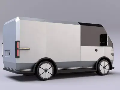Futuristic Van Transporter Low-poly 3D model