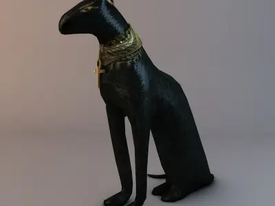 Low Poly Bastet Statue 3D print model
