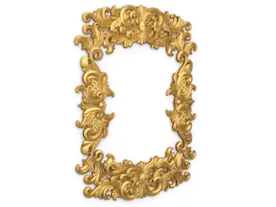 Plaster decorative frame wall ornament onlay 02 3D print model