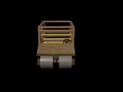 Flintstones ston age car antique car driving medieval 3D model