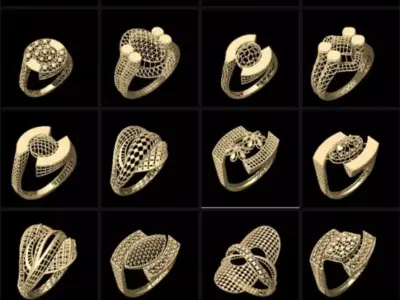 new Turkish rings STL 50 rings light weight  3D print model