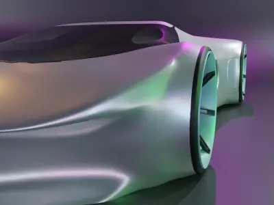 Futuristic Sci Fi Car Model Concept 3D model