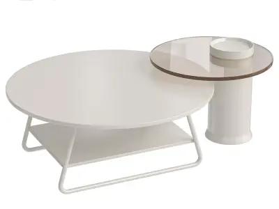 Luxury set of two coffee tables 3D model