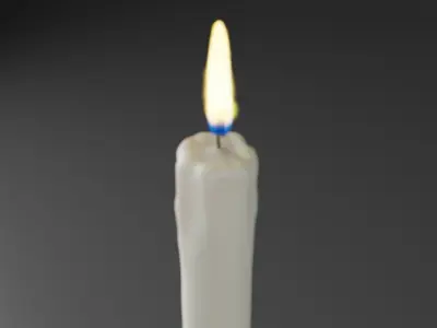 Old worn candlestick 3D model