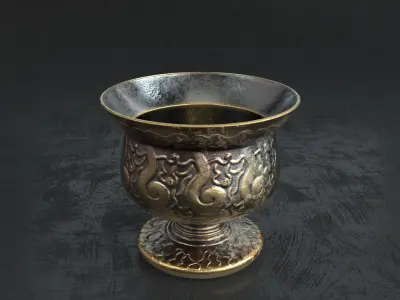 Decorative Vase set 3D model 3D model