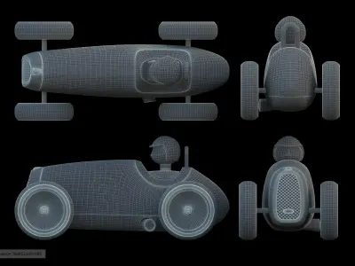 Toy car Bugatti 3D model