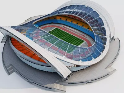 Sports Football Field Low-poly 3D model