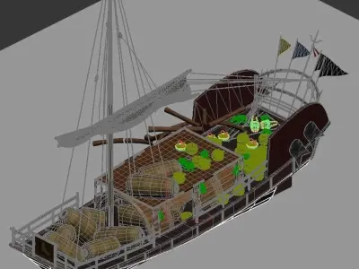 Game Ancient China - Merchant Shipping 04 3D model