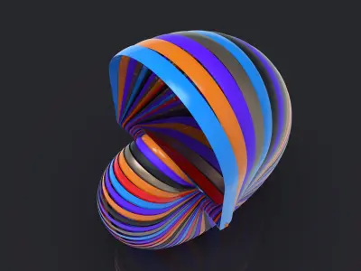 shellstream colorful spiral shell 3D print model