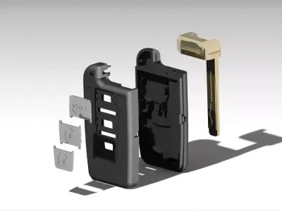 Hyundai IX35 case and key  3D model