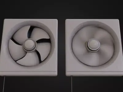 Japanese Kitchen Fan 01 Low-poly 3D model