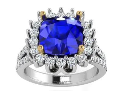 Cushion Halo Ring 3561 3D print model