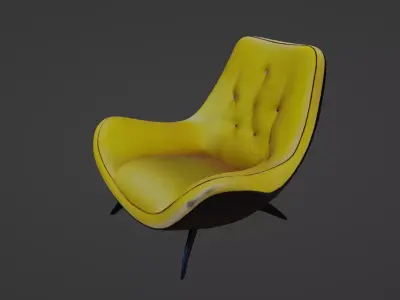 Modern Yellow Designer Lounge Chair   3D model