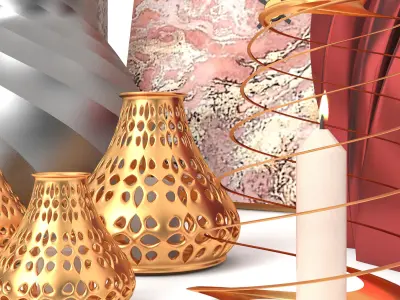 Decorative set 008 3D model buy