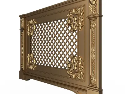 Radiator Cover Decorative Screening Grille Panel 014 Low-poly 3D model