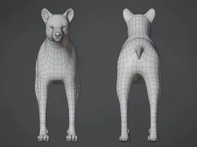 Wolf Base Mesh Low-poly 3D model purchase