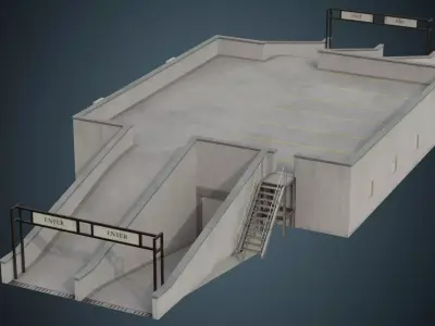 Entrance 2B Low-poly 3D model