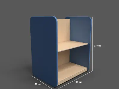 Medium Shelf Blue Low-poly 3D model