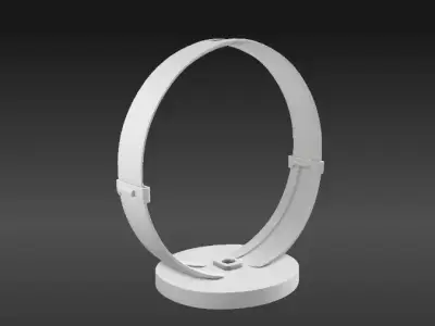 Curved Headphone Stand Modern 3D Printable Desk Accessory Low-poly 3D model