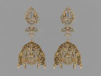 Traditional Jhumka 3D model