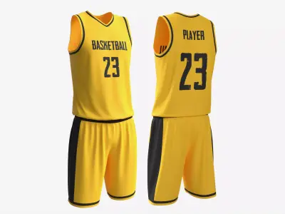 Basketball Uniform Set Yellow 3D model