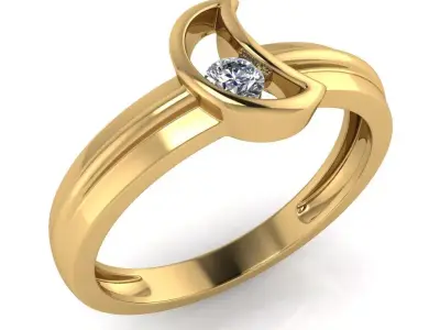 light weight gold diamond rings-C111116SKCH2026009-wt-0-5 3D print model