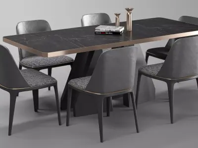 Luxury Ellitia Table Set 3D model